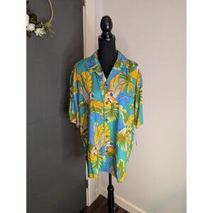 NWT Vintage y2k Hilo Hattie Men's Parrot Aloha Shirt - L